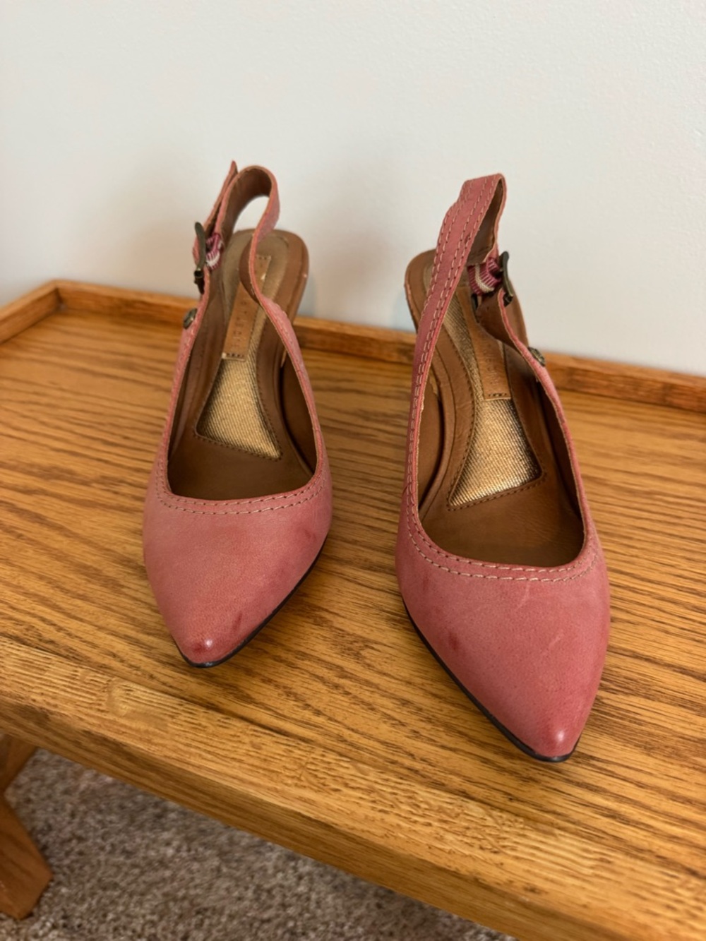 Calvin Klein Jeans Red Slingback Pointed-Toe Heels